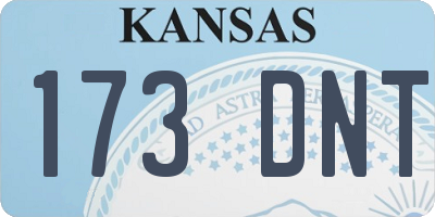 KS license plate 173DNT