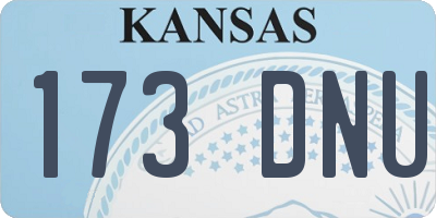 KS license plate 173DNU