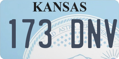 KS license plate 173DNV
