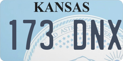 KS license plate 173DNX