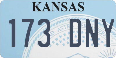 KS license plate 173DNY