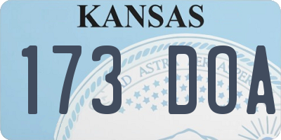 KS license plate 173DOA