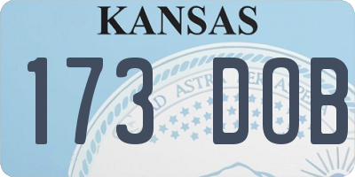 KS license plate 173DOB