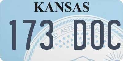 KS license plate 173DOC