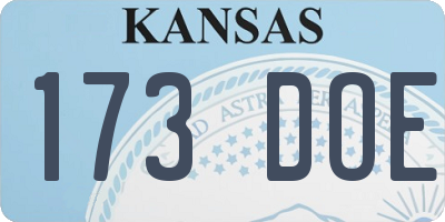 KS license plate 173DOE