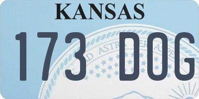 KS license plate 173DOG