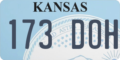 KS license plate 173DOH