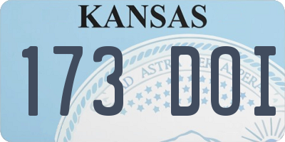 KS license plate 173DOI