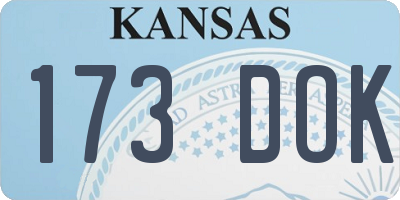 KS license plate 173DOK