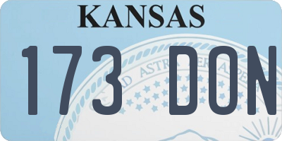 KS license plate 173DON