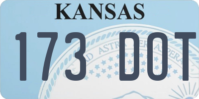 KS license plate 173DOT