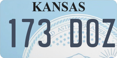 KS license plate 173DOZ