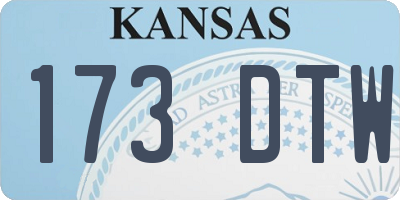 KS license plate 173DTW