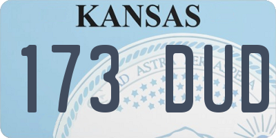 KS license plate 173DUD