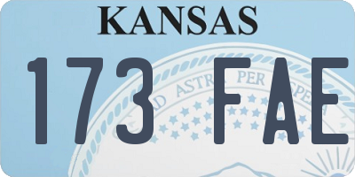 KS license plate 173FAE