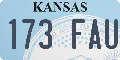 KS license plate 173FAU