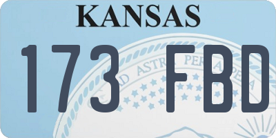 KS license plate 173FBD