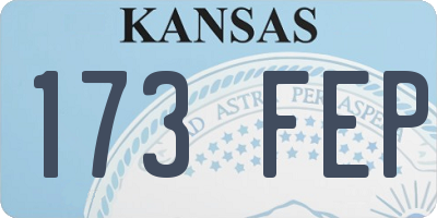 KS license plate 173FEP