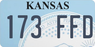 KS license plate 173FFD