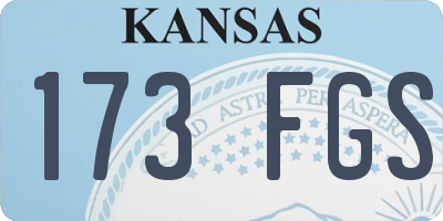 KS license plate 173FGS