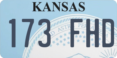 KS license plate 173FHD