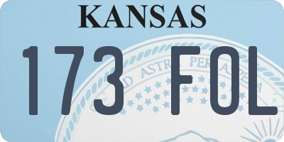 KS license plate 173FOL