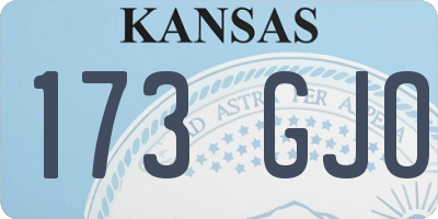 KS license plate 173GJO