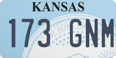 KS license plate 173GNM