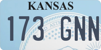 KS license plate 173GNN