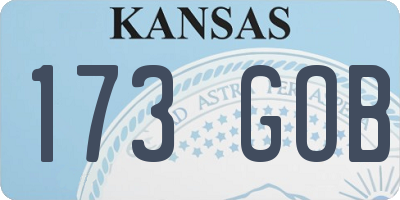 KS license plate 173GOB