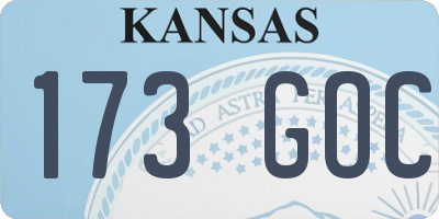 KS license plate 173GOC