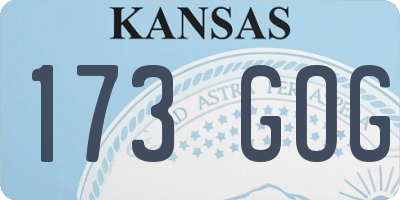 KS license plate 173GOG