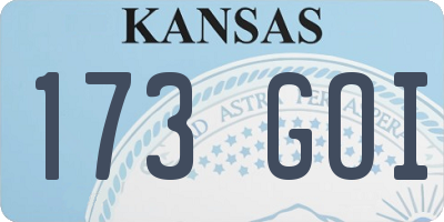 KS license plate 173GOI