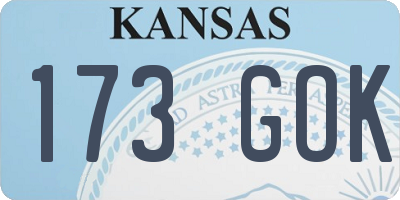 KS license plate 173GOK