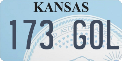 KS license plate 173GOL