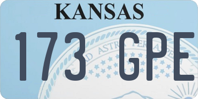 KS license plate 173GPE