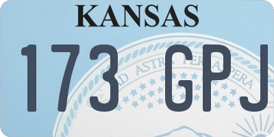KS license plate 173GPJ