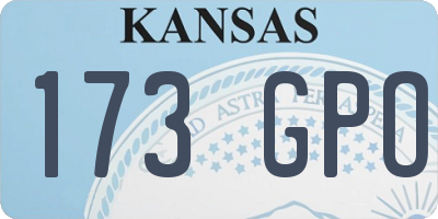 KS license plate 173GPO