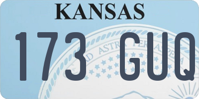 KS license plate 173GUQ