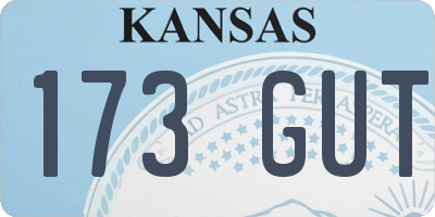 KS license plate 173GUT