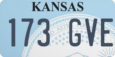 KS license plate 173GVE