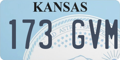 KS license plate 173GVM