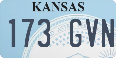 KS license plate 173GVN