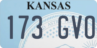KS license plate 173GVO