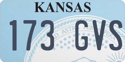 KS license plate 173GVS