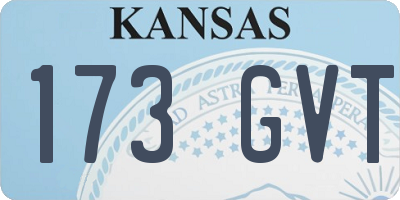KS license plate 173GVT