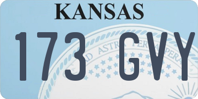 KS license plate 173GVY