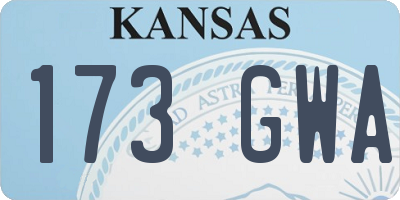 KS license plate 173GWA