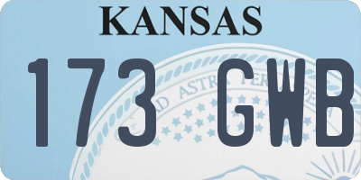 KS license plate 173GWB