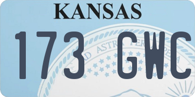 KS license plate 173GWC